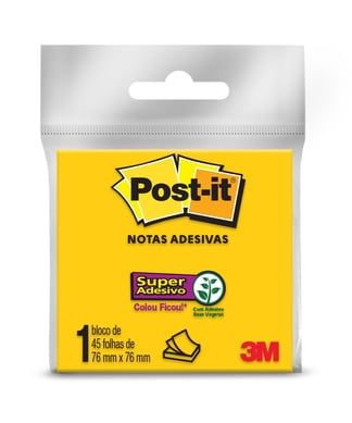 Bloco Adesivo Post-It 76x76cm com 45 Folhas Amarelo