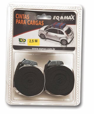 Par de Cintas Mordente com Rack Bagageiro 2,5m Preto