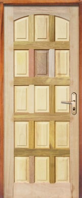 Porta Montada de Giro Madeira Macica Mista/Mescla Esquerda 210x82x11cm Bico Chato