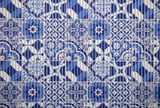 Tapete Tropical Azulejo Português 43x1,30cm Azul