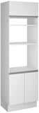 Paneleiro com Nicho para 2 Fornos Glamy 3 Portas Branco 210x70x51cm