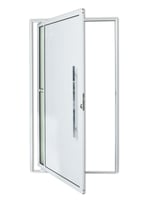 Porta Pivotante e Visor Alumínio Branco Direita 210x100x4,6cm Visione