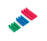Conjunto com 9 Clipes Plásticos para Embalagens Azul Verde Vermelho