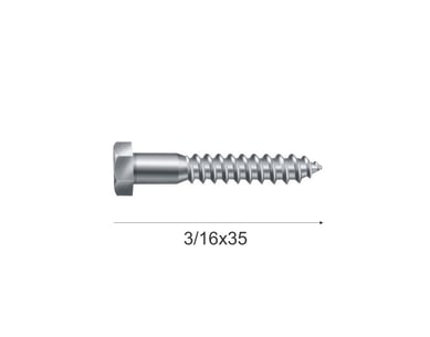 Parafuso Sextavado Gmax 3/16x35cm Cinza