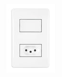 Conjunto Interruptor Simples E Tomada 4X2 10A Moduluz Branco