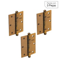 Dobradiça Bronze para Porta 3x2,5 " Modelo 3025 IXP 3 peças