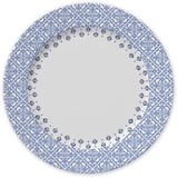 Prato Raso 25cm Lisboa Branco e Azul