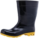 Bota de PVC n38 Cano Médio com Forro Preto e Amarelo