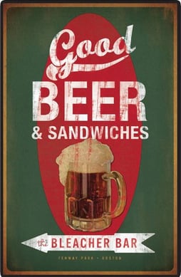 Placa Decorativa Good Beer e Sandwiche Colorido