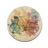 Placa Decorativa Bicicleta Aquarelada 29cm Redondo