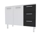 Gabinete para Pia Apolo Flat 120 Branco e Preto