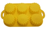 Forma para Cupcake Ondulada de Silicone Amarelo