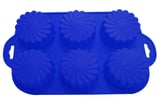 Forma para Cupcake Ondulada de Silicone Azul