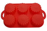 Forma para Cupcake Ondulada de Silicone Vermelho