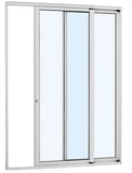 Porta de Correr Vidro Inteiriço Alumínio Branco 2 Folhas Esquerda 216x160x8,7cm Alumifort