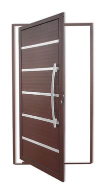 Porta Pivotante e Friso Alumnio Corten Direita 210x120x4,6cm Premium