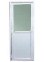 Porta Lambri e Meio Vidro PVC Branco Direita 216x80x6cm Itec