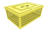 Cesto Organizador com Tampa 18,2x32,7x45,2cm Amarelo