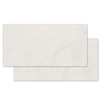 Porcelanato Polido Onice Off White EP 58,4x117cm caixa 1,37m Retificado Branco Portinari
