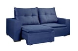 Sofa Signo Monteiro Veludo 180x110cm/153x10cm Azul
