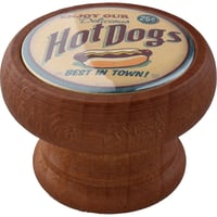 Puxador para Móveis Botão Miel Hot Dog Madeira 4cm Marrom