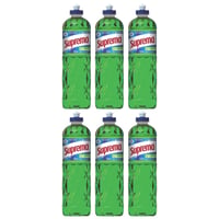 Kit com 6 Detergentes Líquido Verde 500ml Suprema