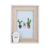 Porta-Retrato Cactus Flower 20x15cm Branco e Bege