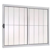 Janela de Correr Alumínio Branco 2 Folhas Com Grade Esquerda 100x150x8cm Ecosul