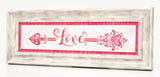 Quadro Madeira Plastico Narrow Love 18,5x2,5x46,5cm Rosa