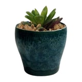 Cachepot Ceramica Cone Bottom Pequeno 10x10x10cm Azul
