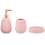 Kit para Banheiro 3 Pecas Pink em Ceramica Rosa