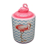 Potiche Decorativo Cerâmica Flamingo Grande 770ml 11,3x11,3cm Rosa
