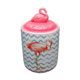 Potiche Decorativo Ceramica Flamingo Pequeno 500ml 9,5x9,5x1