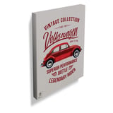 Tela VW Bettle Vintage Collection 30x40x1,5cm Vermelho