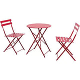 Conjunto de Mesa e Cadeira para Varanda Arezzo 3 Peças Vermelho