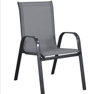 Cadeira Sling Empilhável Textileno Cinza Just Home Collection