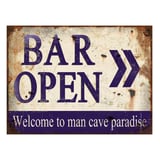 Placa Metal Bar Open 30cm Colorido