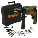 Kit Furadeira de Impacto Mandril 1/2' 220V com 50 Acessórios Bauker