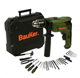 Kit Furadeira de Impacto Mandril 1/2' 13mm 127V com 50 Acessórios Bauker