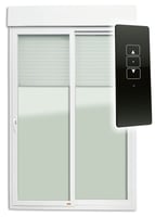 Porta Integrada Veneziana com Controle Remoto 220V PVC Branco 2 Folhas Móveis 230x150x13cm Itec