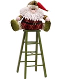 Boneco Noel com Escada 48cm Vermelho e Verde