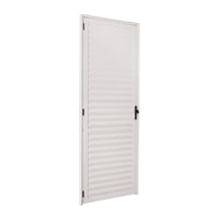 Porta Veneziana Ventilada Alumínio Branco Esquerda 210x90x5cm Ecosul