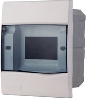 Quadro Embutir Branco Porta Transparente Para 5 Disjuntores