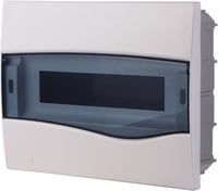 Quadro Embutir Branco Porta Transparente Para 12 Disjuntores