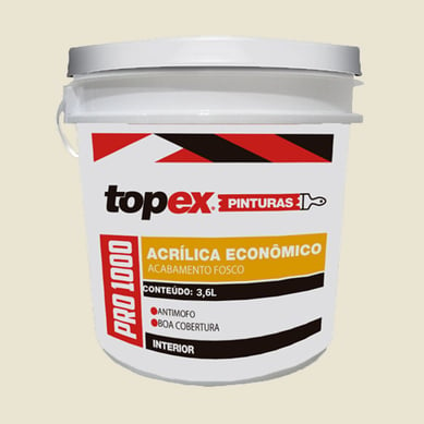 Topex 1000 Tinta Acrlica Econmica Fosco 3,6 Litros Palha