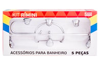 Kit Rimini com 5 Peças Cromado e Cristal