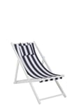 Cadeira de Praia Creta Azul e Branco Madeira