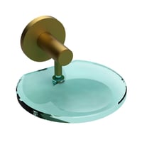Saboneteira para Banheiro com Vidro Bello Ouro Fosco
