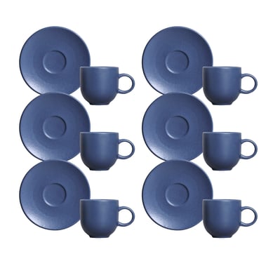 Kit 6 Xcaras Caf Coup Stoneware Boreal 97ml Azul