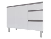 Gabinete Aco Para Pia 120 Gaia Flat Branco Montado Cozimax